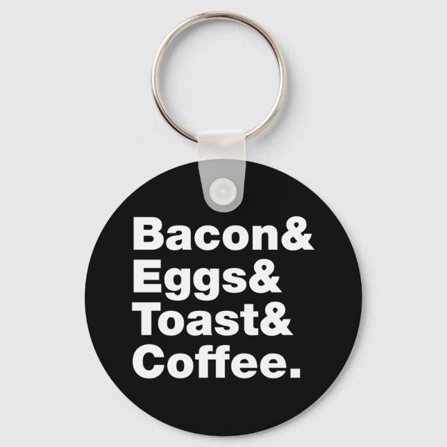 Breakfast (Bacon & Eggs & Toast & Coffee.) Keychai Key Ring (Front)