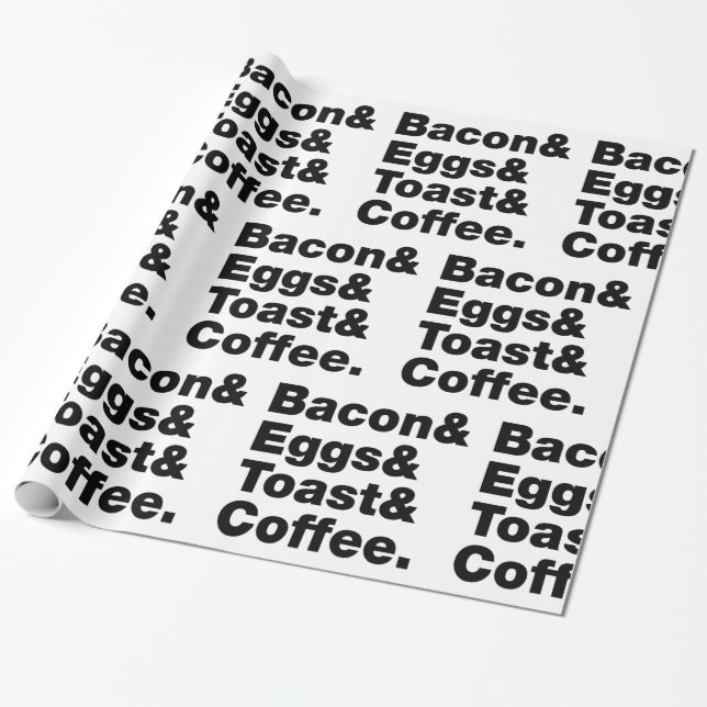 Breakfast (Bacon & Eggs & Toast & Coffee.) Wrapping Paper (Unrolled)