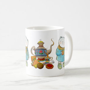 Breakfast Bear with Tea - Freezing Blue Design Coffee Mug
