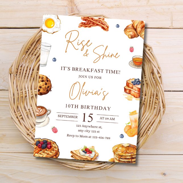 Breakfast Birthday Invitation, Brunch Birthday Invitation (Creator Uploaded)