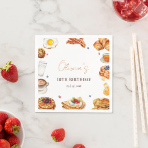Breakfast Birthday Rise and Shine Brunch Party Napkin