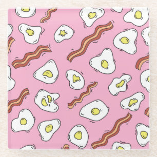 Breakfast Bonanza: Cartoon Delights Glass Coaster