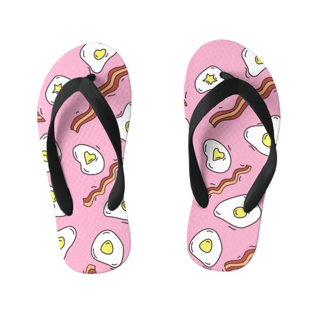 Breakfast Bonanza: Cartoon Delights Kid's Flip Flops (Footbed)