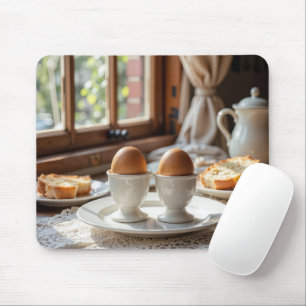 Breakfast Brown Eggs In Egg Cups Mouse Mat