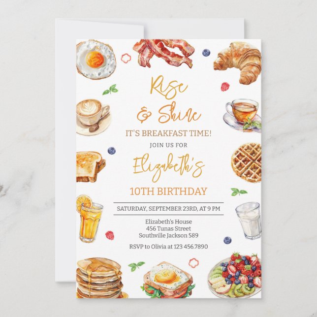 Breakfast Brunch Birthday Invitation (Front)