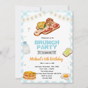 Breakfast brunch Birthday party invitation