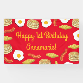 Breakfast Brunch Birthday Party Kids Banner