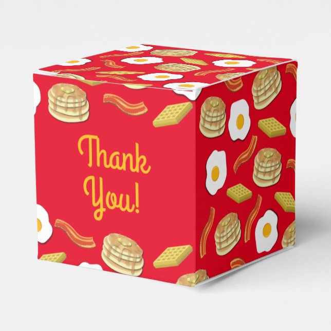 Breakfast Brunch Birthday Party Kids Favour Box (Front Side)