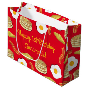 Breakfast Brunch Birthday Party Kids Large Gift Bag