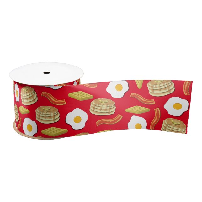 Breakfast Brunch Birthday Party Kids Satin Ribbon (Spool)