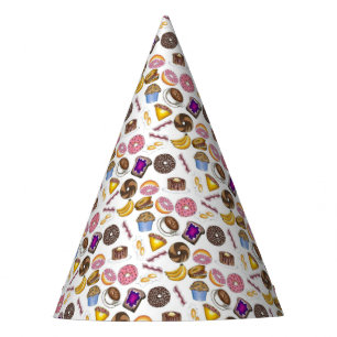 Breakfast Brunch Food Bagel Doughnut Toast Eggs Ba Party Hat