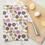 Breakfast Brunch Food Bagel Doughnut Toast Eggs Ba Tea Towel<br><div class="desc">Print features an original marker illustration of colourful breakfast and brunch foods including toast with grape jam, coffee, doughnuts, pancakes, bacon, eggs, omelettes, muffins, bagels, and pink grapefruit. Ideal for your favourite foodie. Don't see what you're looking for? Need help with customisation? Contact Rebecca to have something designed just for...</div>