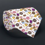 Breakfast Brunch Food Bagel Doughnut Toast Eggs Ba Tie<br><div class="desc">Print features an original marker illustration of colourful breakfast and brunch foods including toast with grape jam, coffee, doughnuts, pancakes, bacon, eggs, omelettes, muffins, bagels, and pink grapefruit. Ideal for your favourite foodie. Don't see what you're looking for? Need help with customisation? Contact Rebecca to have something designed just for...</div>