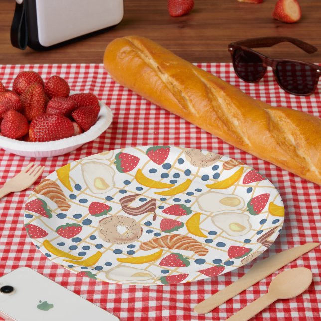 Breakfast Brunch Food Buffet  Paper Plate (Picnic)