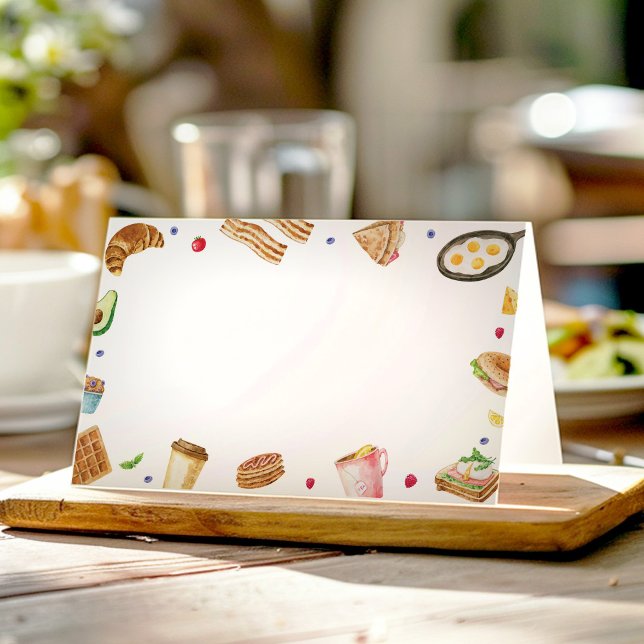 Breakfast Brunch Food Tent Place Card (Creator Uploaded)