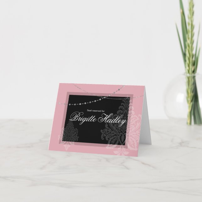 Breakfast & Brunch Pink and black Holiday Card (Front)