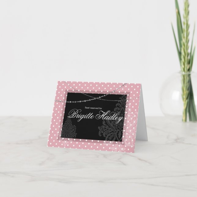 Breakfast & Brunch Pink and white polka dots Holiday Card (Front)