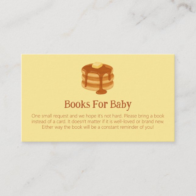 Breakfast Brunch Theme Baby Shower Book Request Enclosure Card (Front)