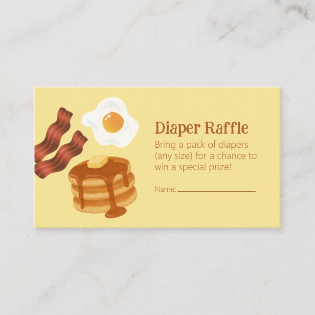Breakfast Brunch Theme Diaper Raffle Ticket  Enclosure Card (Front)