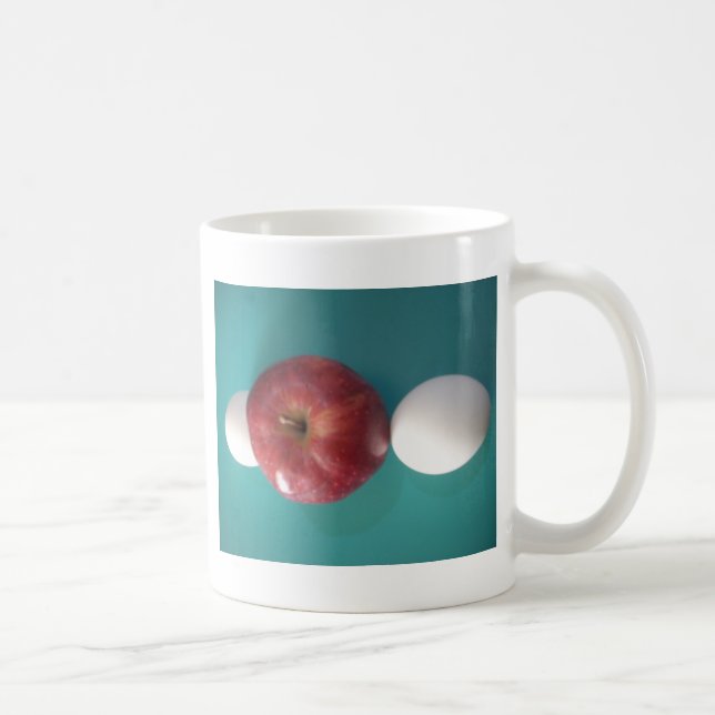 Breakfast Buddies: Two Eggs $an Apple Still Life Coffee Mug (Right)