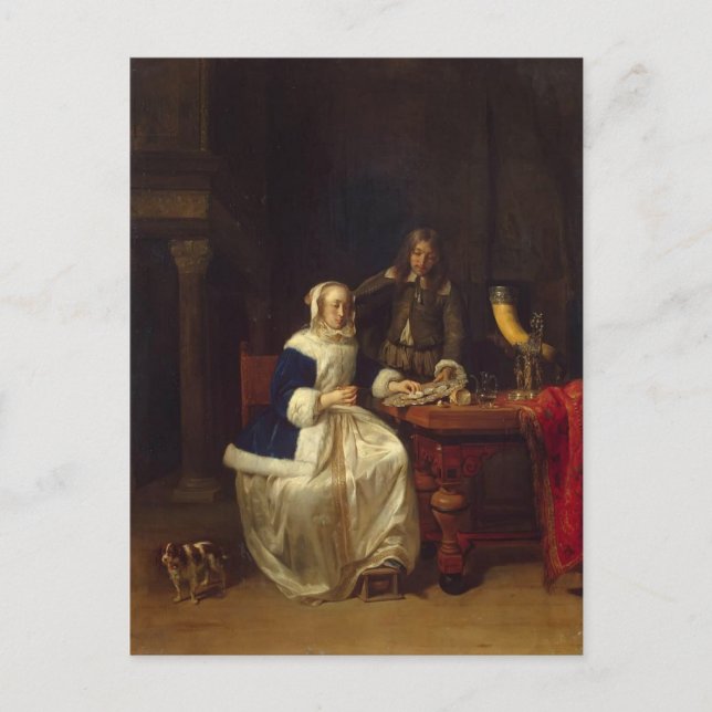 Breakfast by Gabriel Metsu Postcard (Front)
