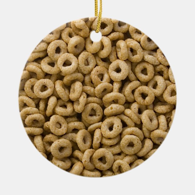 Breakfast Cereal rings Ceramic Tree Decoration (Front)
