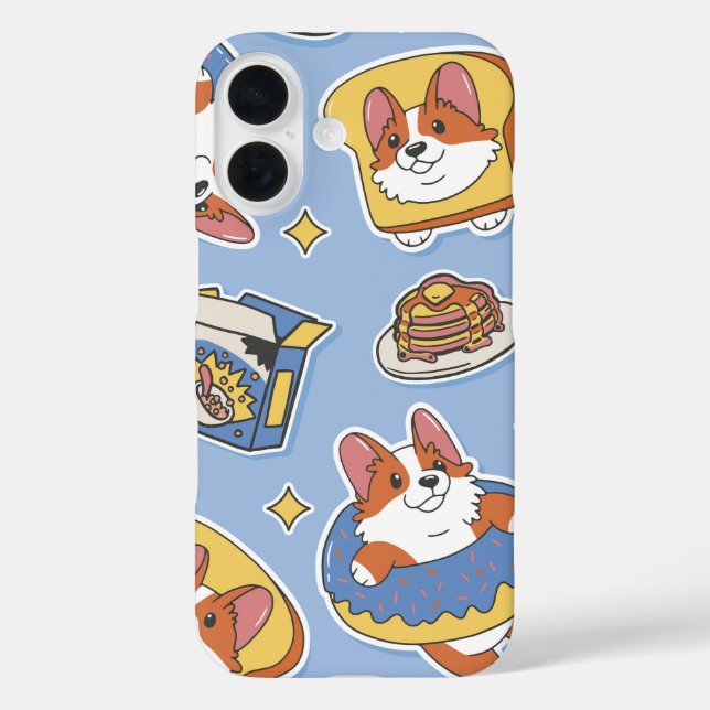 Breakfast Corgis Cute Doughnut Case-Mate iPhone Case (Back)