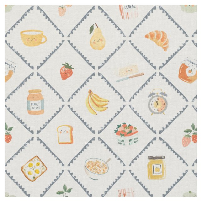 Breakfast cottagecore rustic farmhouse  fabric (Close Up)