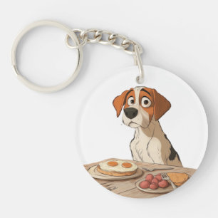 Breakfast Dog Key Ring