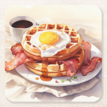 Breakfast Egg Waffle Bacon Coffee Food Foodie