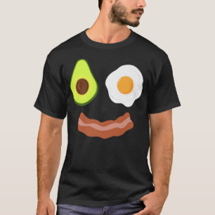 Breakfast Face Avocado Fried Egg Bacon Grin T-Shirt