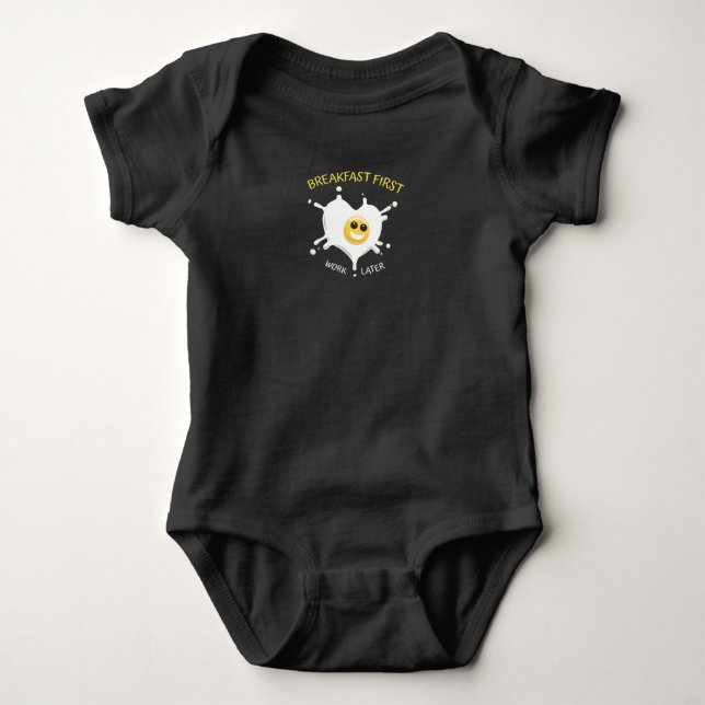 Breakfast First Baby Bodysuit (Front)