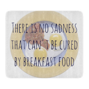 Breakfast Food Eggs on Plate Funny Motivational Cutting Board