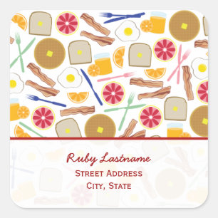 Breakfast Foods Address Sticker