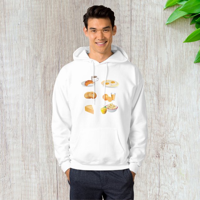 Breakfast Foods Coffee, Croissant, Eggs, Bagels  Hoodie (Creator Uploaded)