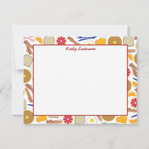 Breakfast Foods Flat Notecards