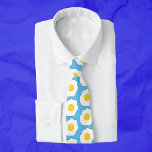 Breakfast Fried Eggs Pattern Foodie Blue Tie<br><div class="desc">Fun novelty food themed tie patterned with breakfast fried eggs over turquoise blue. Perfect for the foodies in your family!</div>