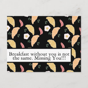 Breakfast Ham and Cilantro Eggs on a Croissant Postcard