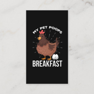 Breakfast Humour Chicken Poops Eggs Funny Farming Business Card