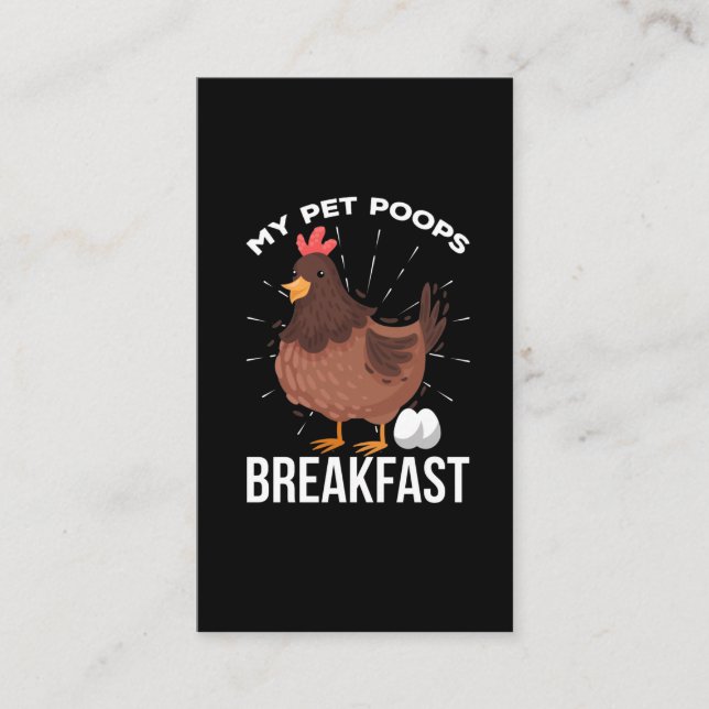 Breakfast Humour Chicken Poops Eggs Funny Farming Business Card (Front)