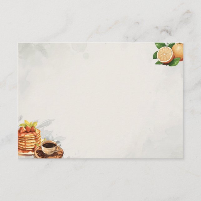 Breakfast in Bed Basic Blank Recipe Card  (Front)