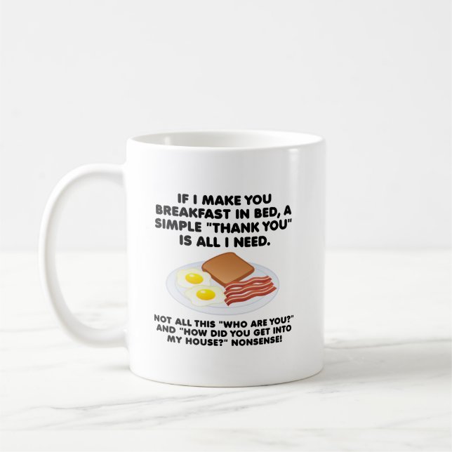 Breakfast in Bed Funny Mug (Left)