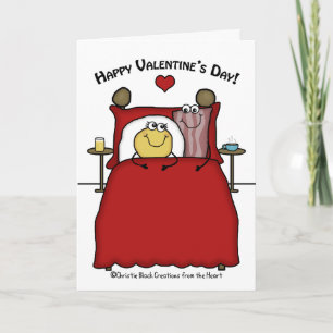 Breakfast in Bed-Happy Valentine's Day Holiday Card