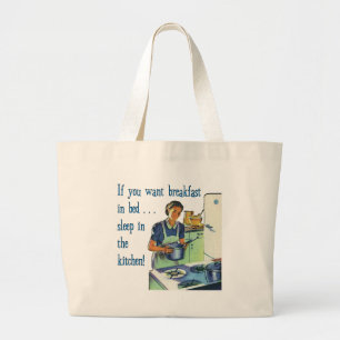 Breakfast in Bed Large Tote Bag