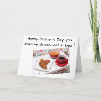 Breakfast in bed- Mothers Day Card