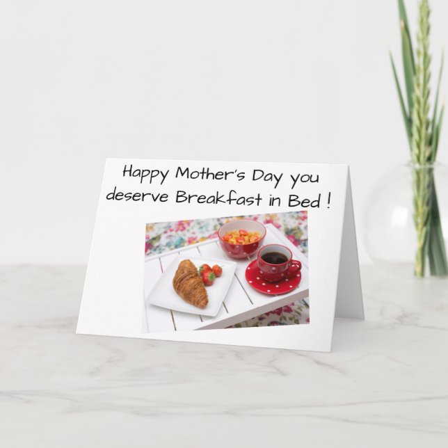 Breakfast in bed- Mothers Day Card (Front)