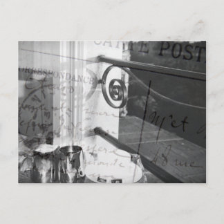 Breakfast in Paris, Black and White Post-Card Postcard