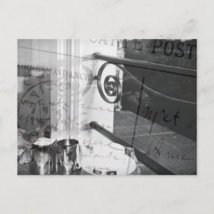 Breakfast in Paris, Black and White PostCard