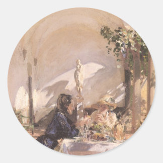 Breakfast in the Loggia by John Singer Sargent Classic Round Sticker