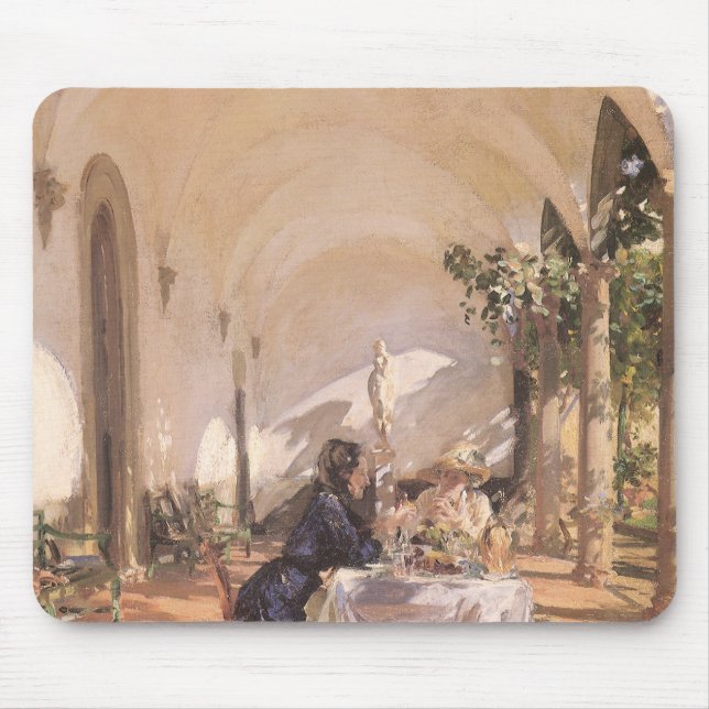 Breakfast in the Loggia by John Singer Sargent Mouse Mat (Front)